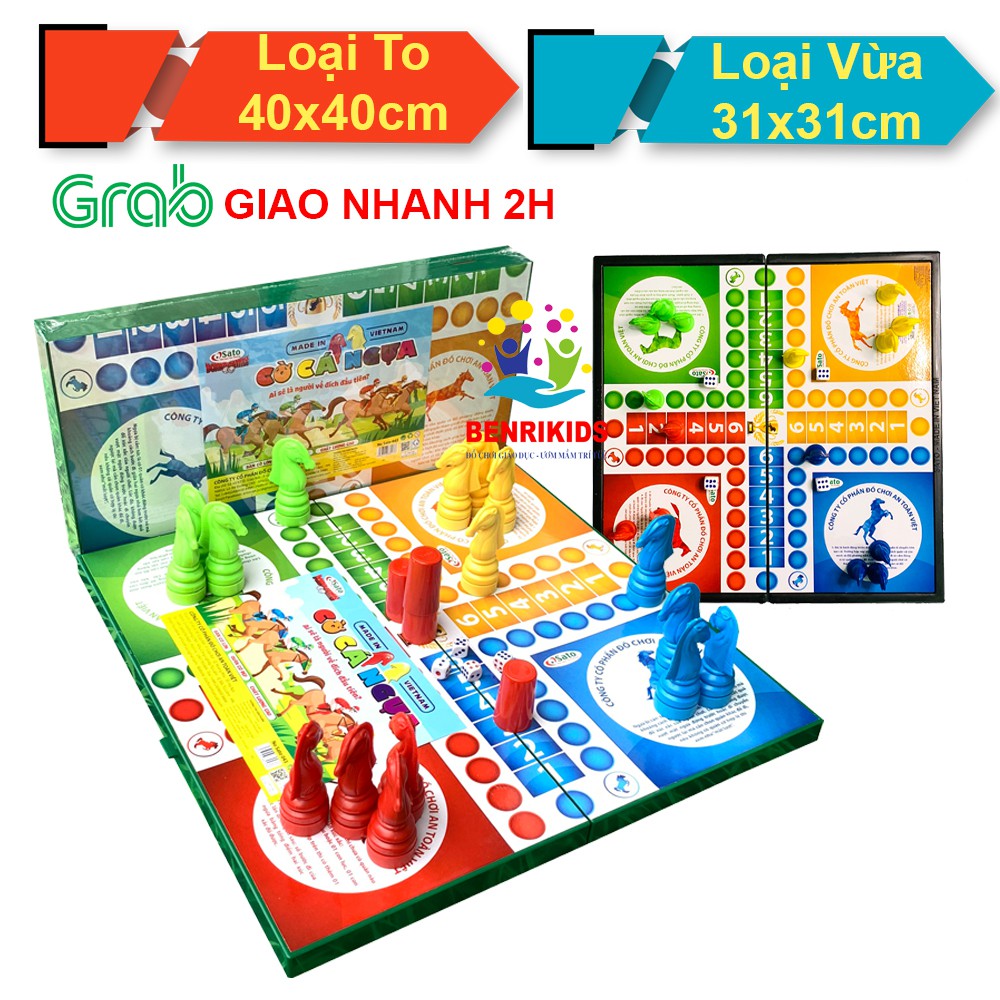 Đồ Chơi Cờ Đua Ngựa,Cá Ngựa Sato 2 Phiên Bản Có Hộp Đựng Tiện Lợi Board Game Gia Đình Vui Nhộn