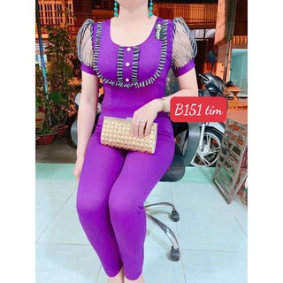 Đồ bộ thun cát hàn cúp ngực lưới sọc B151
