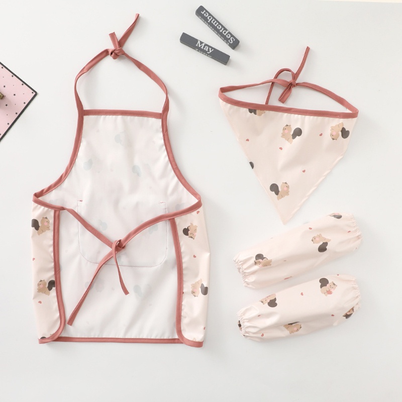 Yếm Ăn Bằng Vải Có Tay Cầm Dành Cho Bé Trai Gái