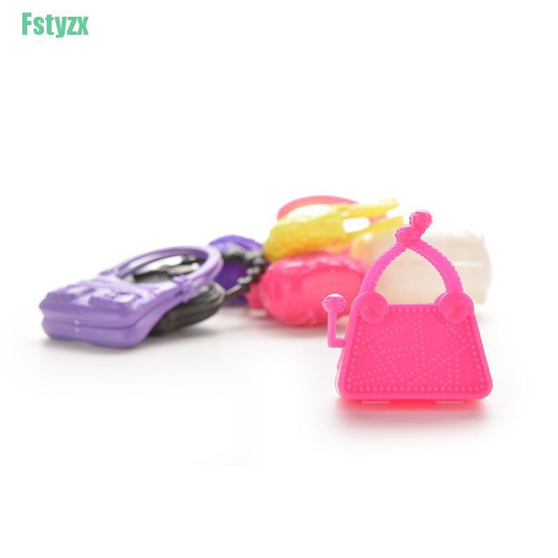 fstyzx Mix 10pcs Hand Bag Shoulderbag For Barbie Doll Accessory Style Random