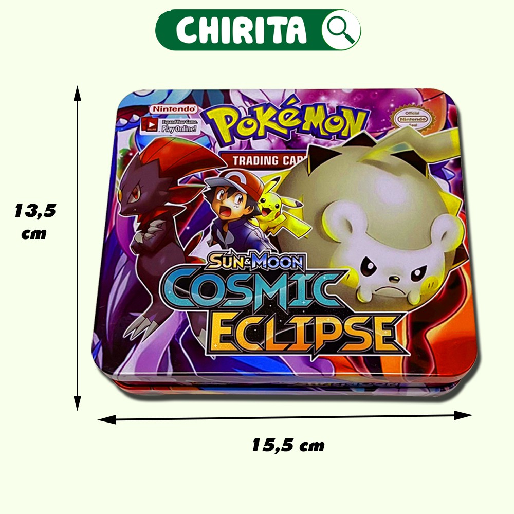 Bài Pokemon Hộp Sắt PK98 - 49 Thẻ Bài, Tặng 3 Gói Bài Đặc Biệt - Đồ Chơi Trẻ Em CHIIRITA