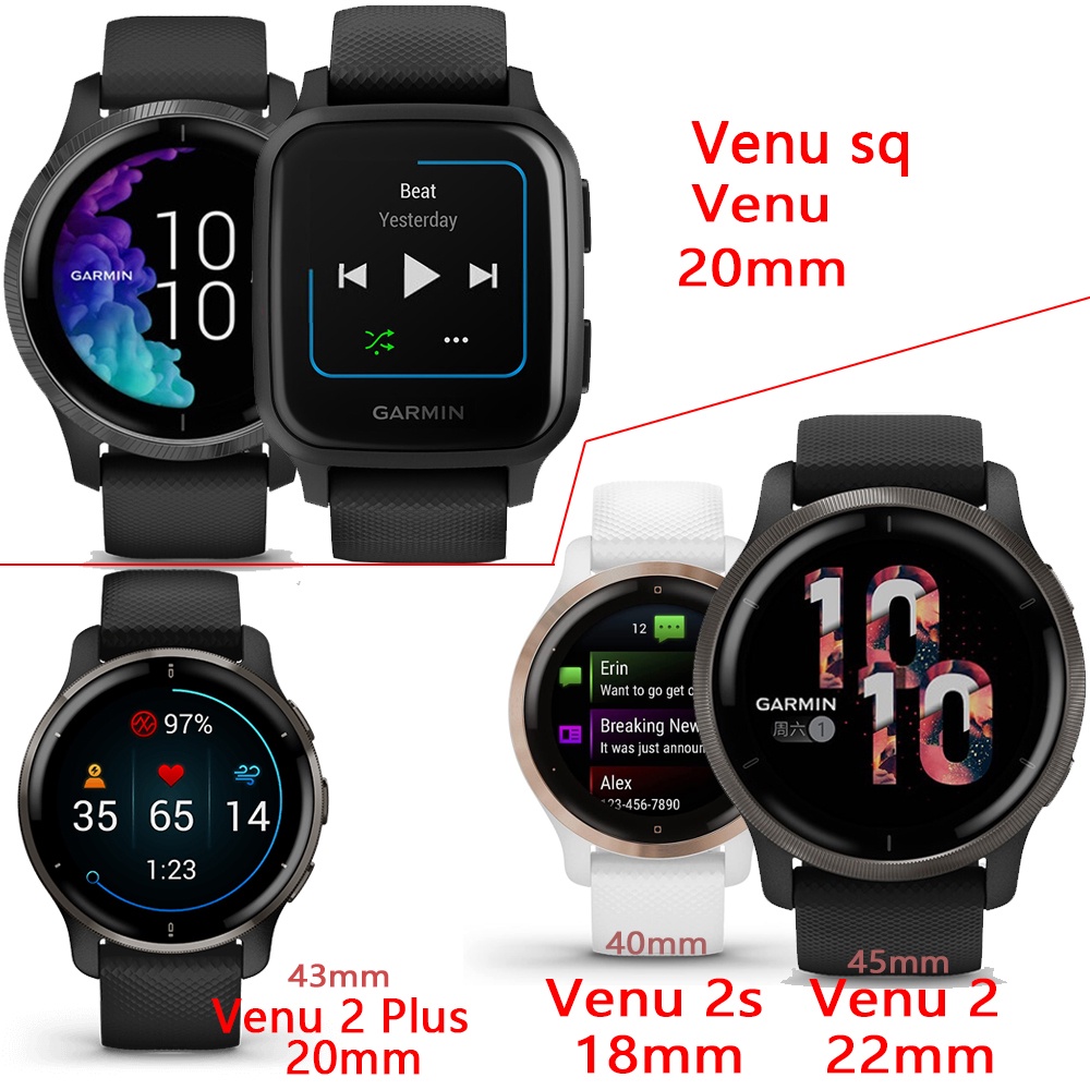 Dây Đeo Silicon Hai Màu Cho Đồng Hồ Thông Minh Garmin Venu 2 Plus 43mm 45mm