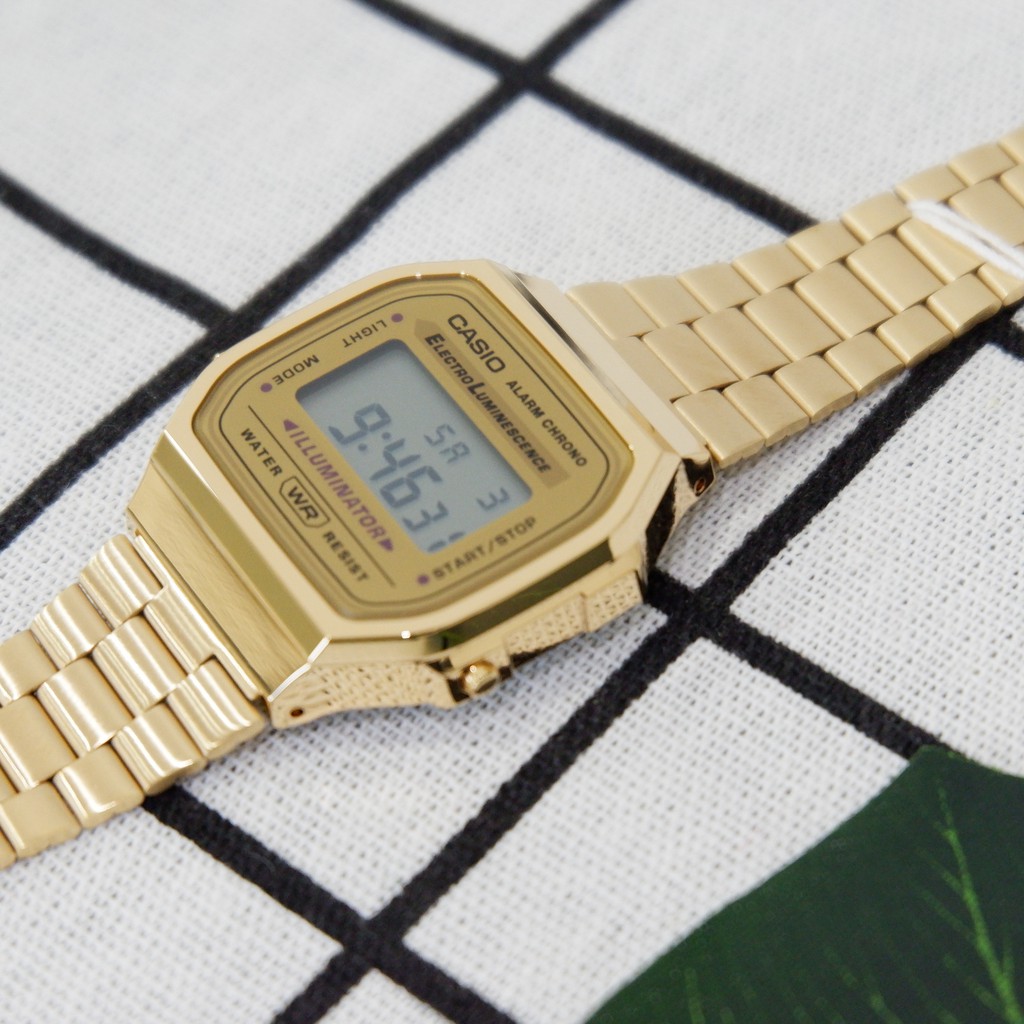 Đồng hồ điện tử Casio A168WG-9WDF Gold 🌟sɪêᴜ ᴄʜấᴛ 🌟 -Dành Cho Cả Nam Và Nữ ( Unisex ) - Giá Siêu Ưu Đãi