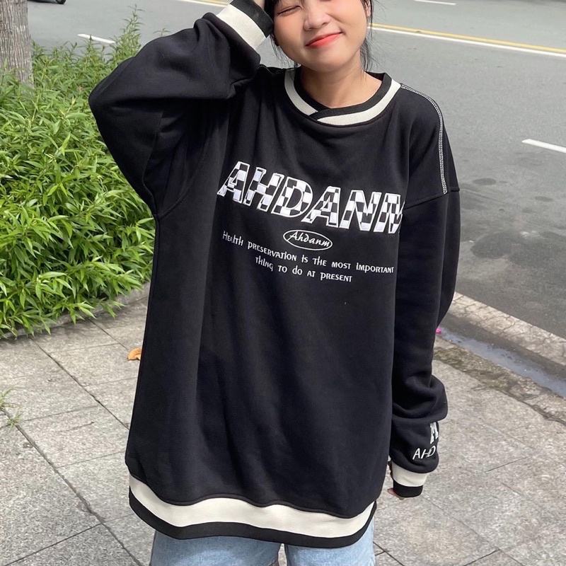 Áo Sweater Nữ Form Rộng CHAN Vải Nỉ Bông Phong Cách Ulzzang – 84unisex