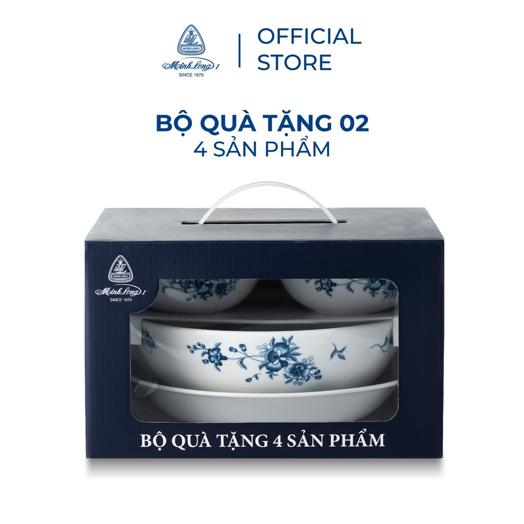 (GIFT) Bộ bàn ăn Minh Long ăn 2 người 4 sản phẩm Jasmine Lys Thanh Xuân