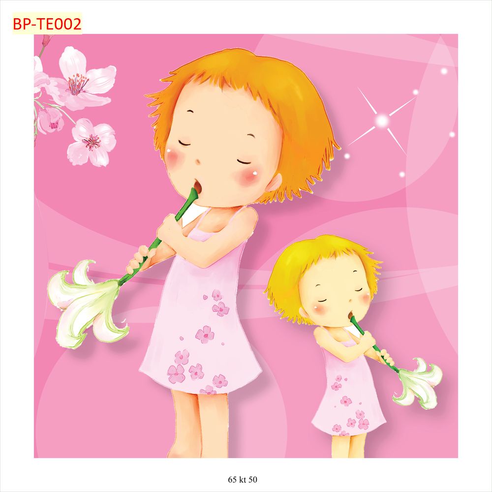 Tranh Dán Tường Phòng Trẻ Em MÀU HỒNG DỄ THƯƠNG KHÔNG PHAI MÀU