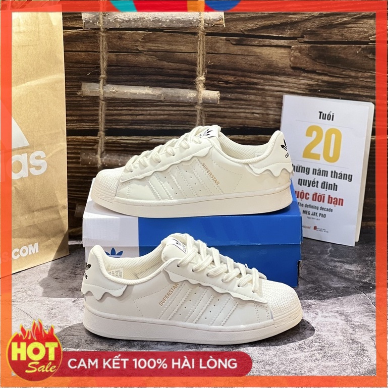 Giày Sneaker Add Super Star Trắng Sò 2.0 Cực Đẹp Fullbox, Giày thể thao nam nữ sò bản mới đẹp