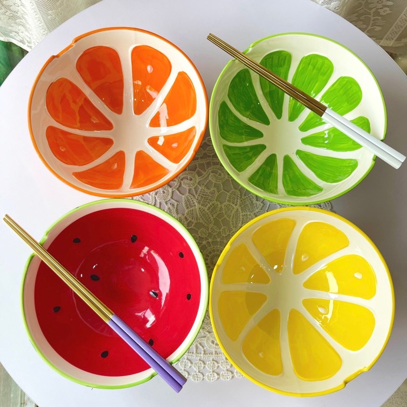 Bát tô có rãnh gác đũa rất tiện lợi đường kính 18cm decor trang trí đồ ăn xinh yêu cho gia đình.