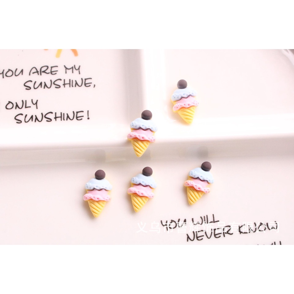 Charm hình bánh kẹo, sticker đồ ăn hình bánh ngọt, phụ kiện trang trí kem keo, slime, nguyên liệu handmade ốp, kẹp tóc