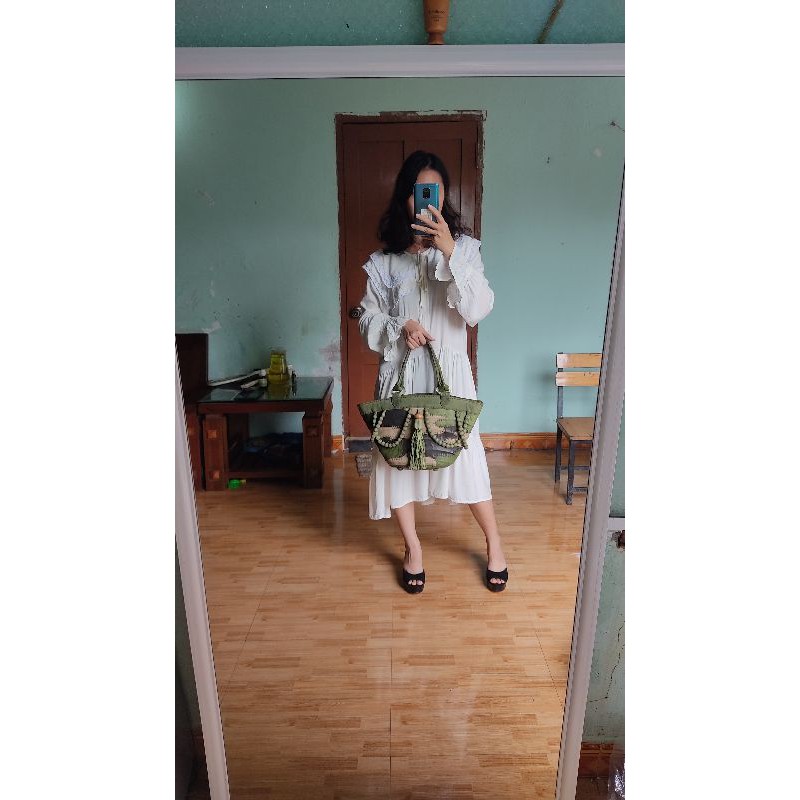 Túi xách tay da ghép thủ công