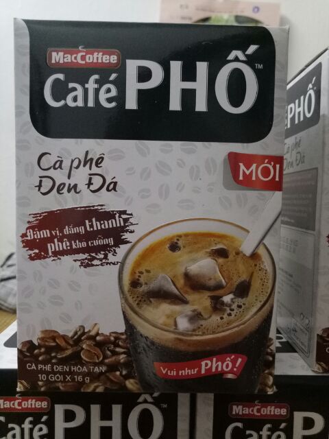 Cafe phố đen đá dạng hộp 10gói/hộp