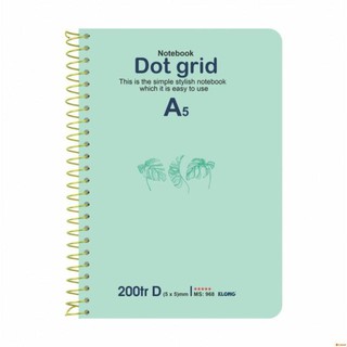 (Combo 5 cuốn) Sổ lò xo đơn KLONG A5 Dot Grid ruột chấm 70/76; MS: 968 [Sổ Klong]