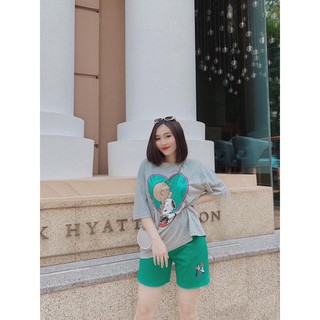 [Pijama] Bộ cotton tim trẻ trung