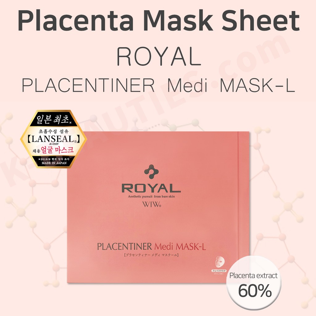 Mặt Nạ Nhau Thai Royal Placentiner Med Mask- L( 25mLx5 Miếng)