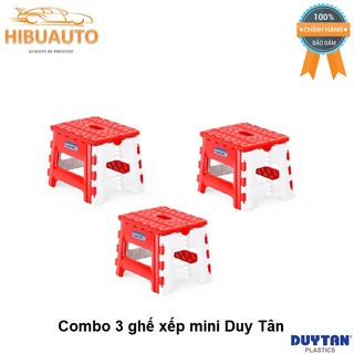 Lô 3 Ghế Nhựa Mini Xếp Duy Tân Chất Lượng Cao (22 x 18.3 x 16.4 cm) No.945