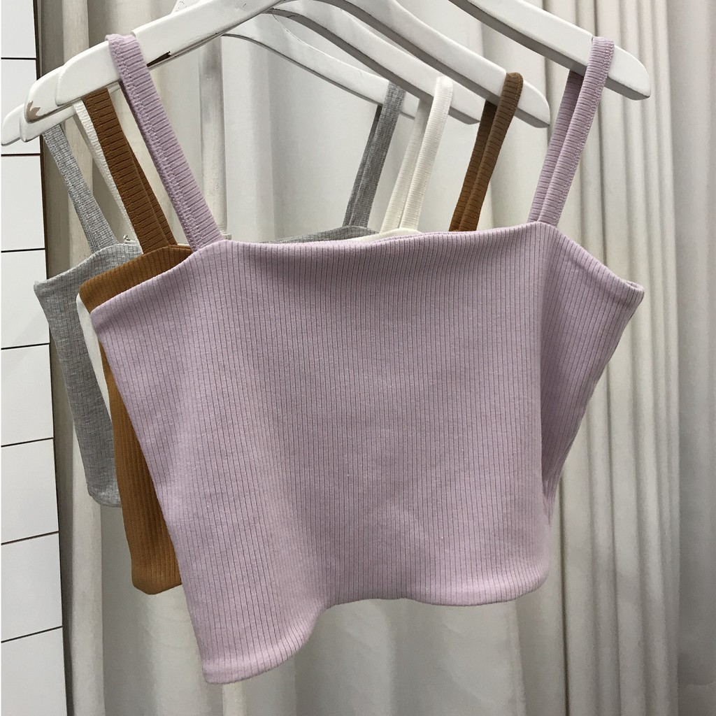 Áo thun 2 dây croptop vải cotton co giãn 4 chiều - ATTK021 | BigBuy360 - bigbuy360.vn