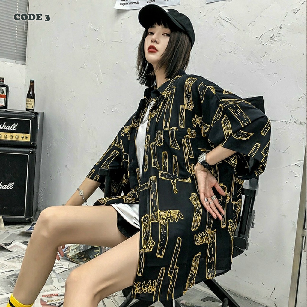 Áo Sơ Mi Nam Nữ Đẹp Tay Ngắn Form Rộng Kiểu Hàn Quốc Unisex IN 3D [CODE 3] - BB REAL