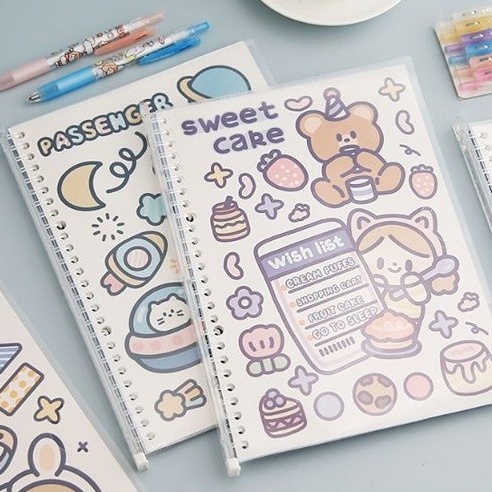 Peach B5 Abu lovely disassembly grid notebook scrapbook Square paper loose-leaf book