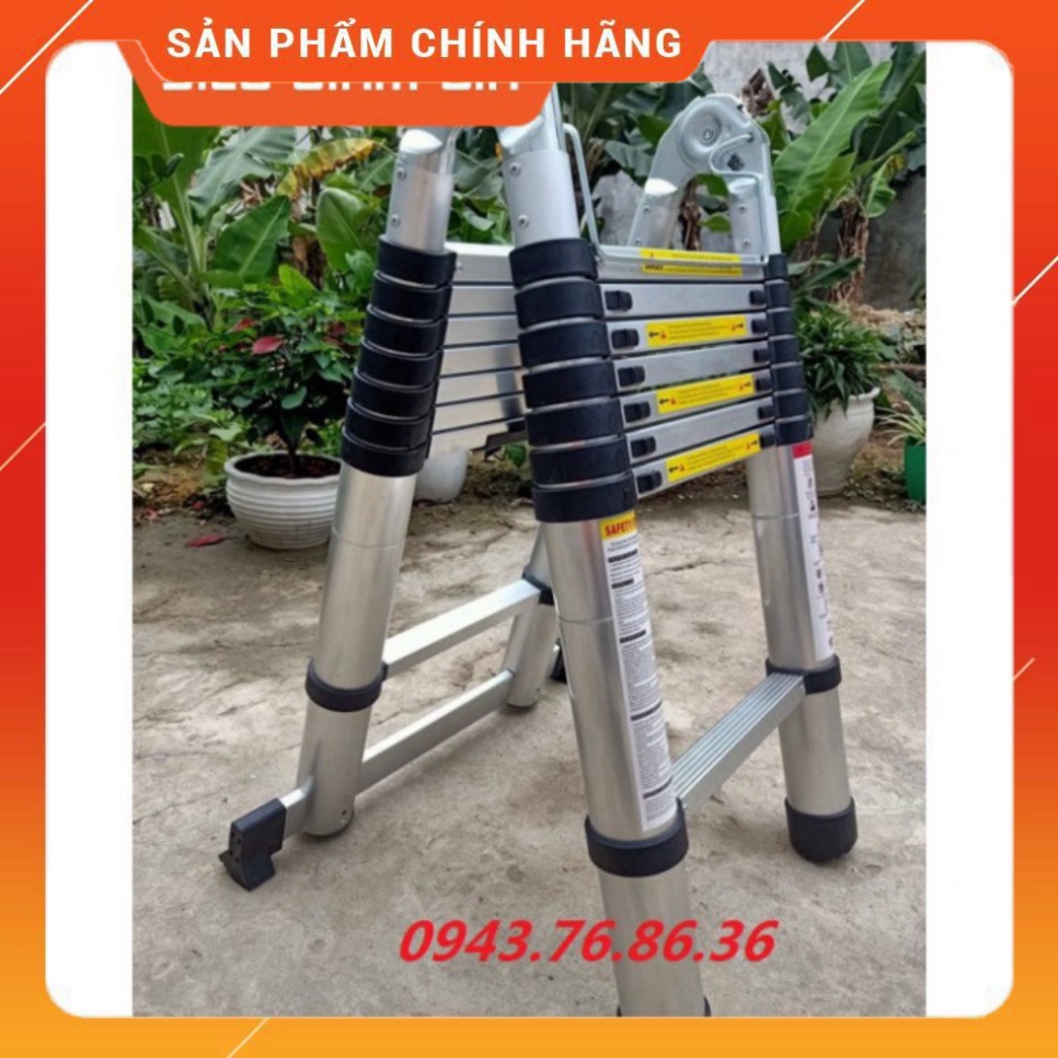 Thang Nhôm Rút Chữ A 6.4M (3.2+3.2)M [Tặng 2 Chốt Thang]