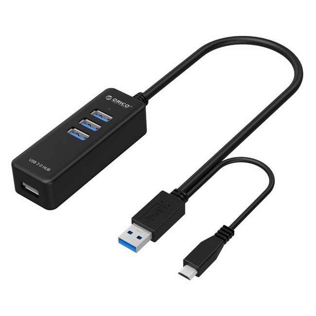 Bộ chia Usb Orico Hub 4 cổng 3.0  + CỔNG OTG ORICO H4019/ HUB 4 cổng USB 3.0 Loại Thường