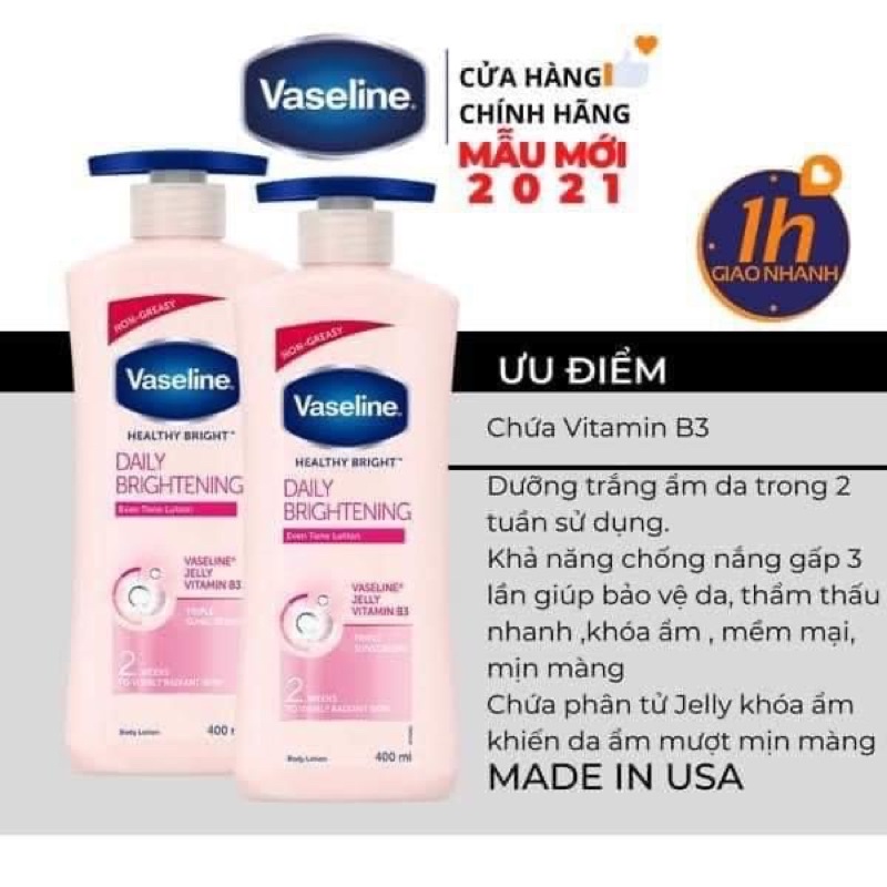 DƯỠNG THỂ VASELINE HỒNG 725ml (Mẫu Mới & Mẫu Cũ)