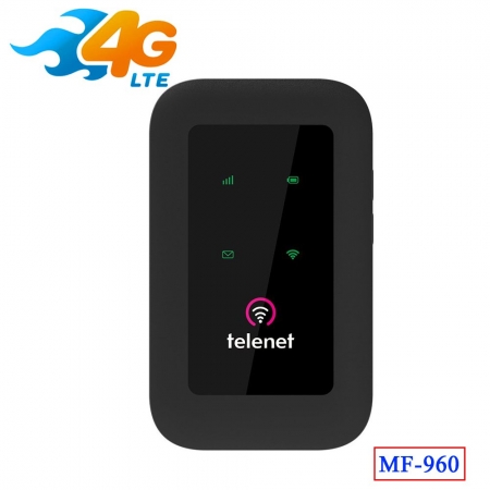 Bộ phát wifi Telenet MF960 4G Mobile, tốc độ tối đa 150Mbps, pin 2100mAh 7 giờ sử dụng, kết nối 10 thiết bị