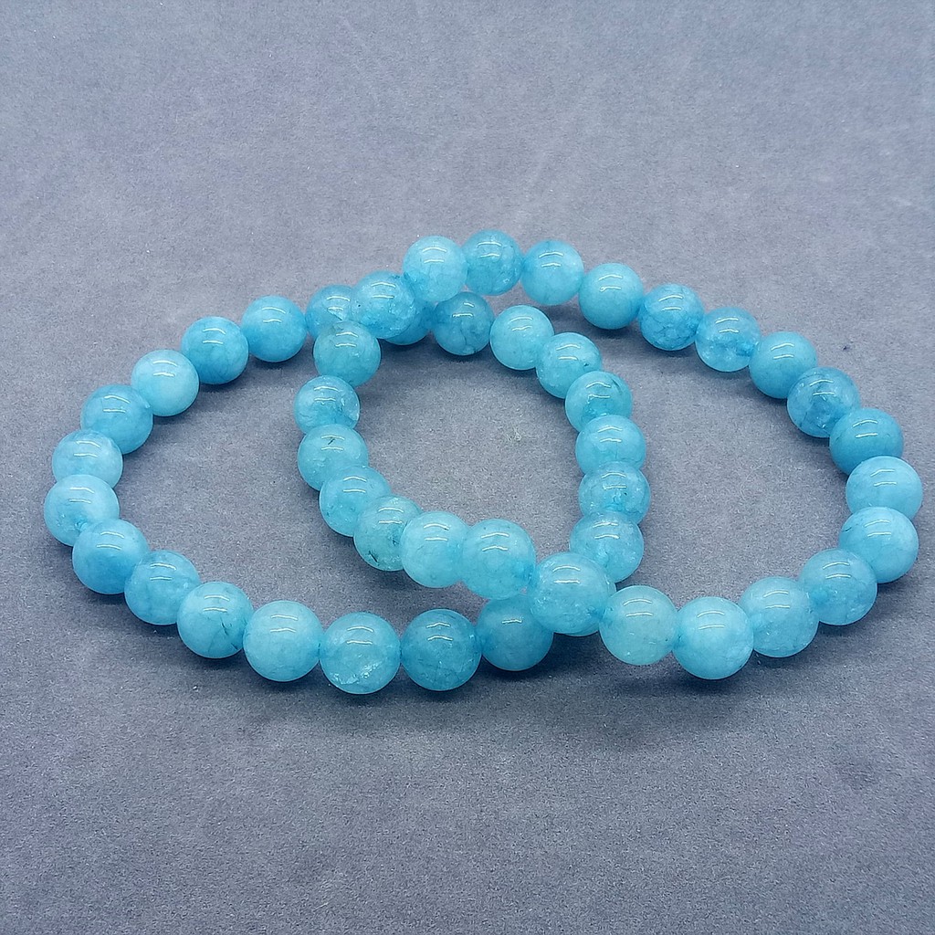 Vòng Tay Chuỗi Hạt Đá aquamarine Tự Nhiên