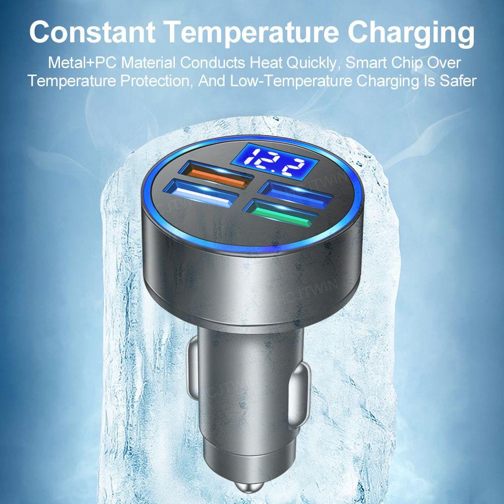 Tẩu Sạc Nhanh 4 Cổng USB Cho Xe Hơi