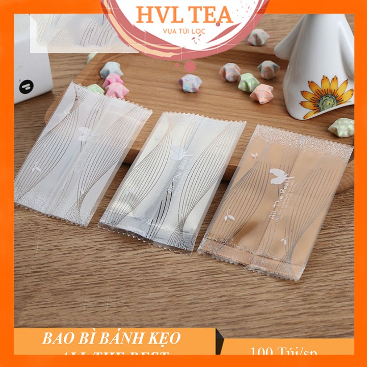 Bao bì đựng trà/bánh kẹo hoạ tiết All The Best, hàn nhiệt, 100 Túi/sp - HVL TEA