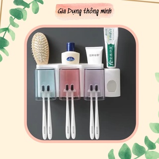 Kệ để bàn chải nhả kem đánh răng, Giá treo bàn chải đánh răng kèm cốc hàng cao cấp