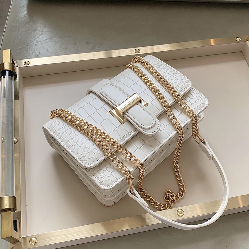 Túi Xách Nữ Hàng Thiết Kế Siêu Đẹp Túi Đeo Chéo Nữ Dây Xích Phối Da Phong Cách Cá Tính BIBIBAGS BB05