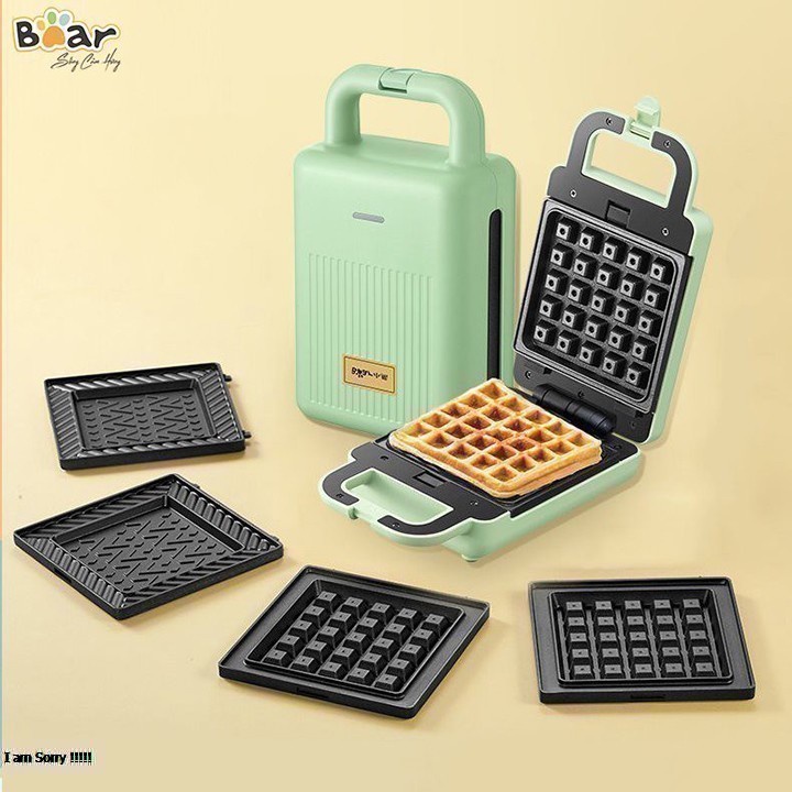 Máy nướng bánh đa năng Bear 2 khuôn: waffle, sandwich