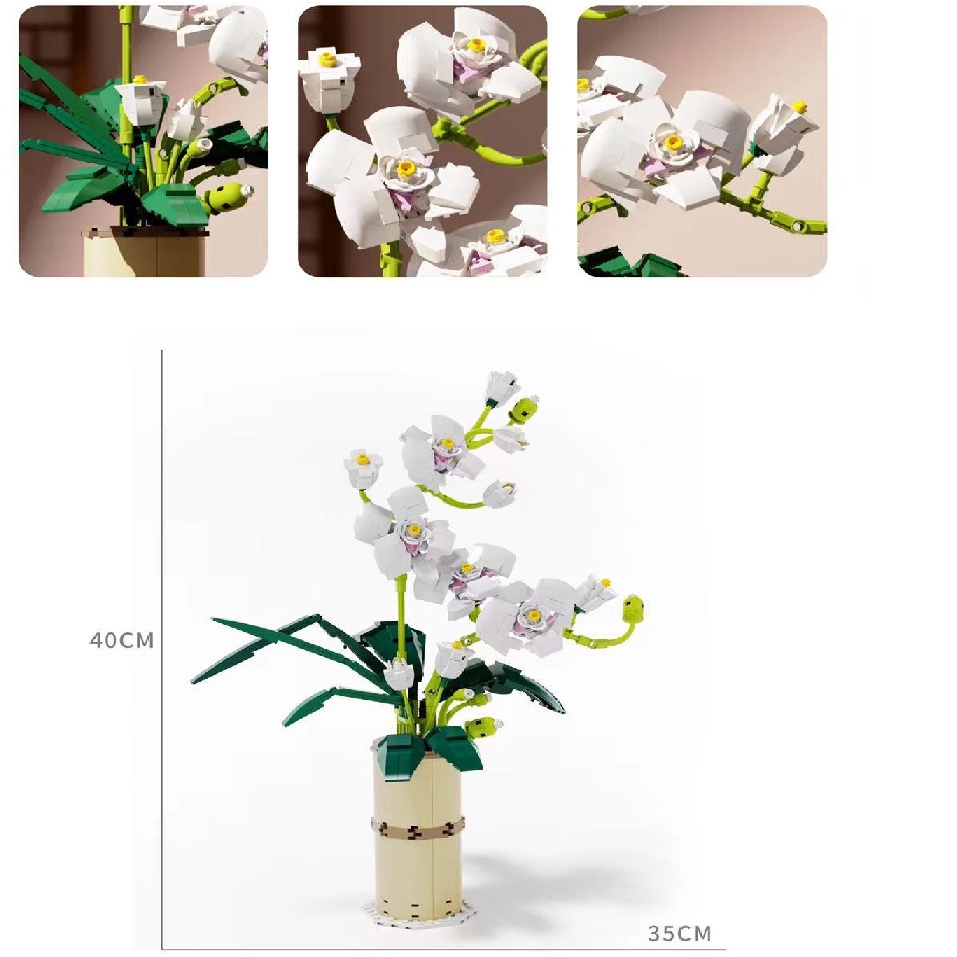 Đồ chơi lắp ráp mô hình chậu hoa Phong Lan Hồ Điệp-92000