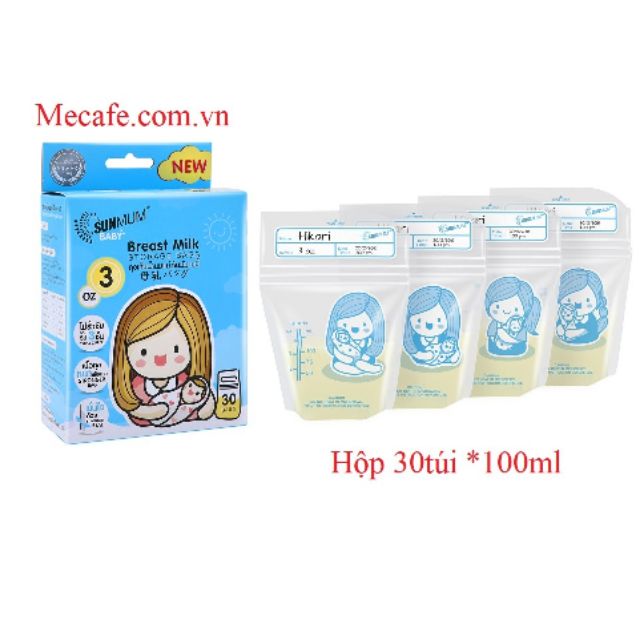 Hộp 30 túi trữ sữa Sunmum Thái Lan 100ml