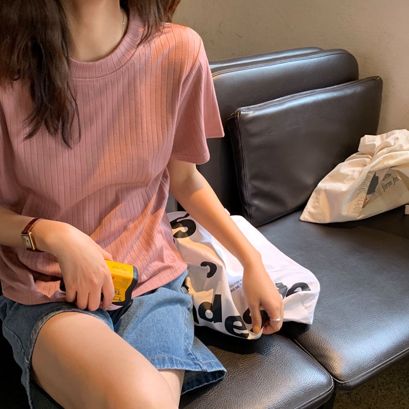 Áo thun BH dệt kim ngắn tay thời trang mùa hè cao cấp cho nữ