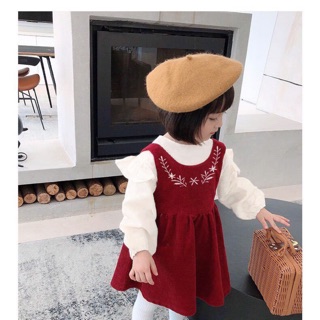 Set váy yếm đỏ cho bé