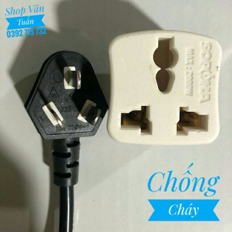 Ổ Cắm Điện Chuyển Đổi Từ 3 Chân Sang 2 Chân SOPOKA CHÍNH HÃNG