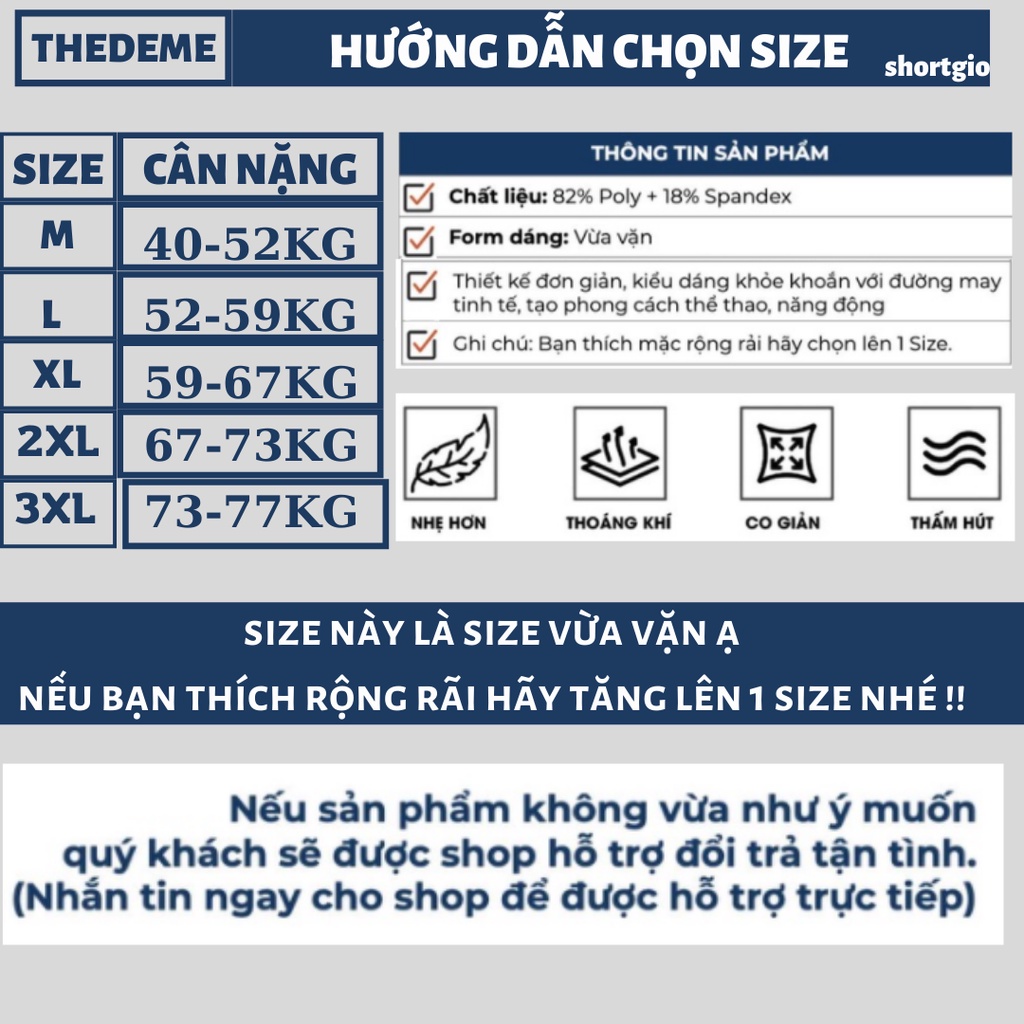 Quần đùi nam short thể thao mặc nhà vải gió co giãn nhẹ mát có khoá kéo SHORTGIO