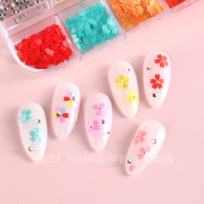 Túi kim sa trang trí móng tay nghệ thuật STZPRONAIL kiểu cánh hoa anh đào 3D thời trang