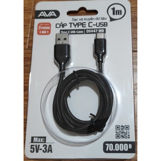 Cáp sạc Type-C 1m AVA DS431-WB màu đen
