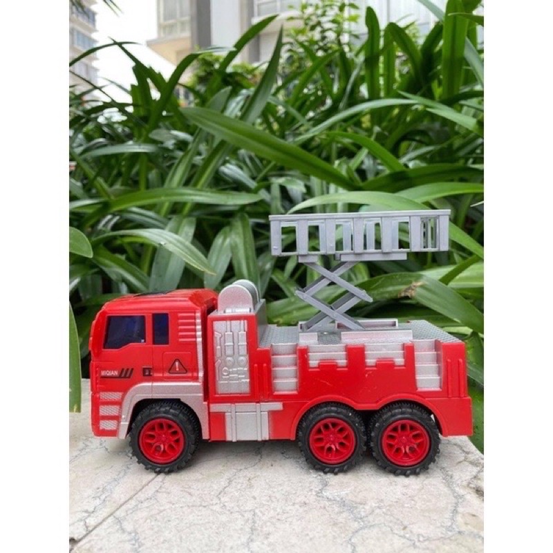 Đồ chơi xe cứu hoả, set 6 xe cứu hoả cỡ lớn chạy đà cho bé, xe cứu hoả thành phố