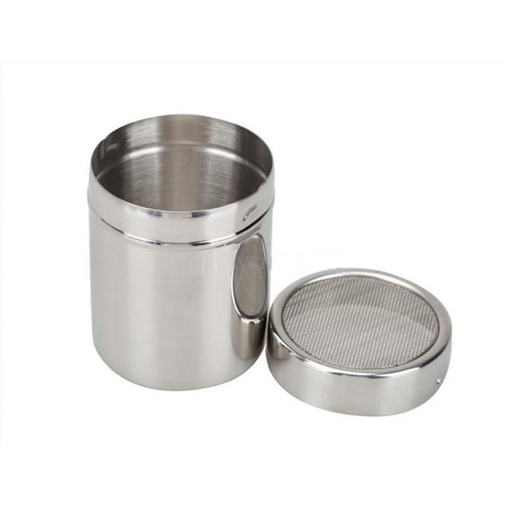 Hũ rắc bột inox socola matcha cacao có nắp đậy Powder dispenser