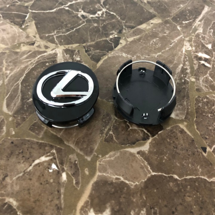 Logo chụp mâm, lazang bánh xe Lexus đường kính 62mm LS62: Mầu Đen và Bạc