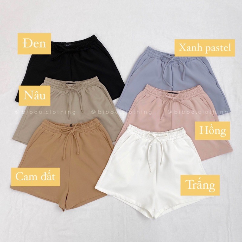 BIBOO - Quần short vải trơn basic