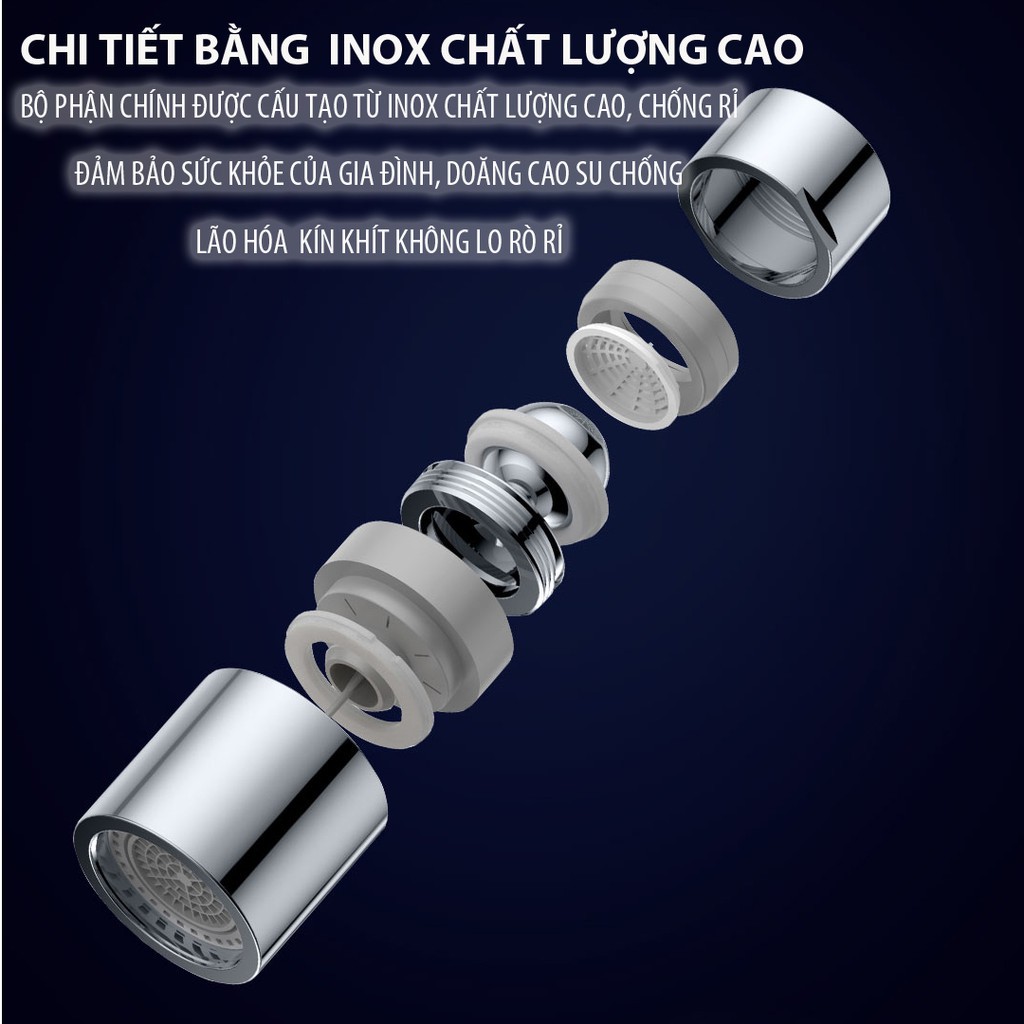 Đầu vòi tăng áp xoay 360 Xiaomi Diiib DXSZ001-1 đầu vòi rửa chén tạo bọt tiết kiệm 1/2 nước - Minh Tín Shop