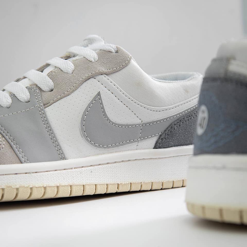 Giày Jordan Paris JD1 Cổ Thấp Gót Xanh, Giày Jordan 1 Low Thấp Cổ Nam Nữ bản đẹp