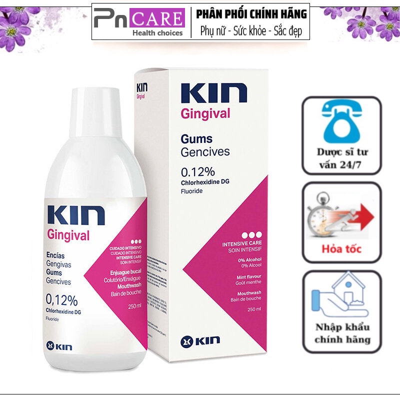 PnCARE | Nước Súc Miệng KIN Gingival ® 250ml - Viêm Nướu, Sát khuẩn miệng họng