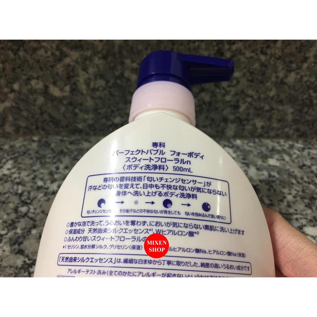 {Chính Hãng - Ảnh thật} Sữa tắm Perfect Bubble For Body Sweet Floral Senka 500ml Nhật Bản