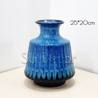 Bình hoa gốm sứ cao 24cm - men hỏa biến Bát Tràng