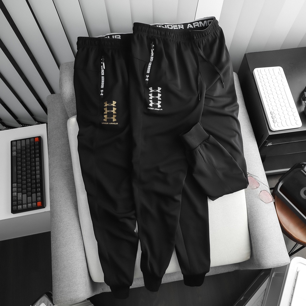 Quần dài nam Jogger thể thao UNDER chất vải thun cao cấp,mềm mịn,co dãn,form Slim